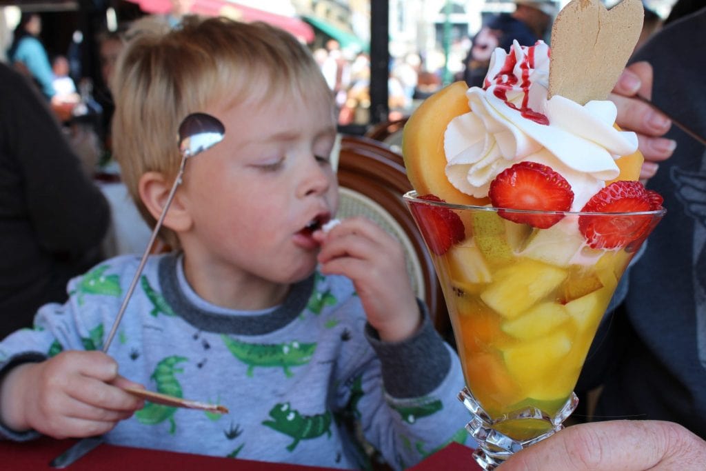 Amazing fruit dessert next to the Rialto bridge