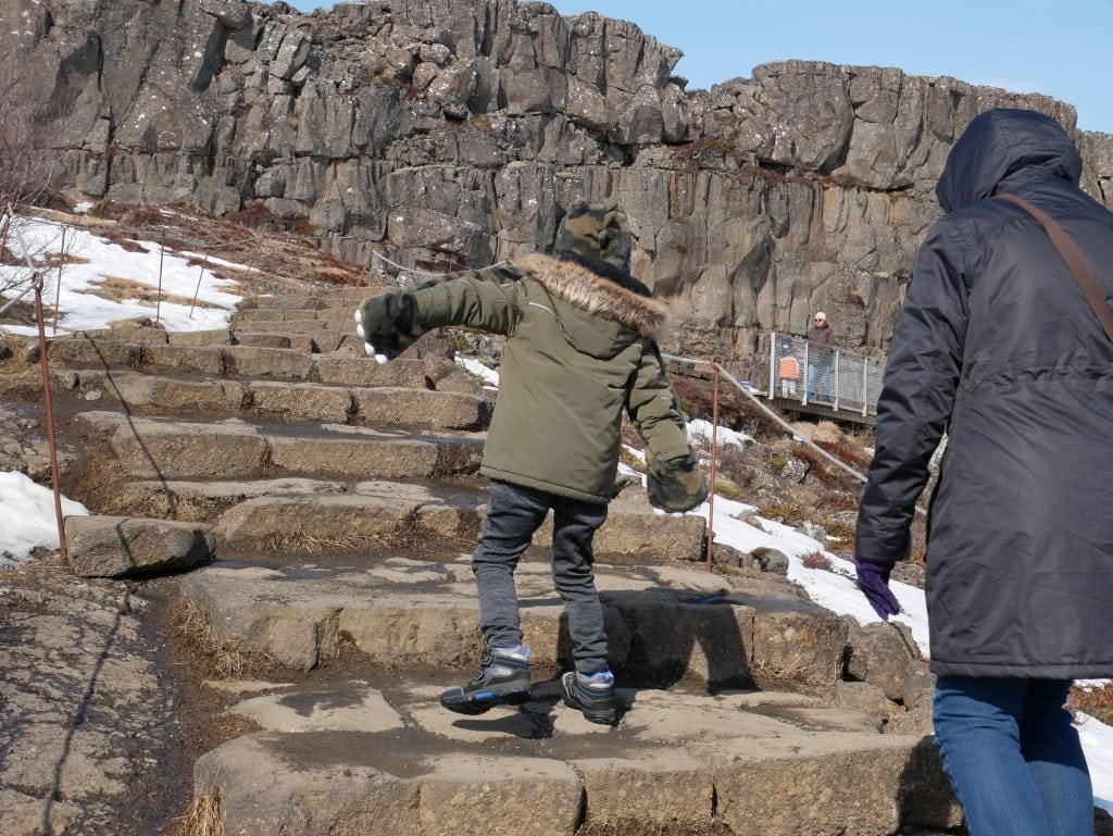 Walking around Thingvellir National Park