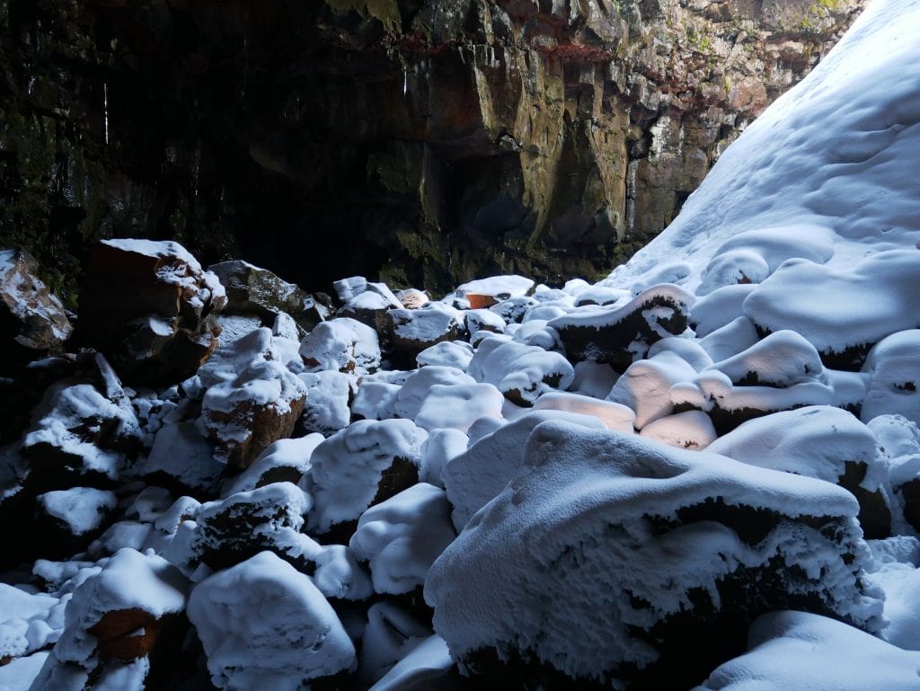 The first stop on the Lava Tunnel tour