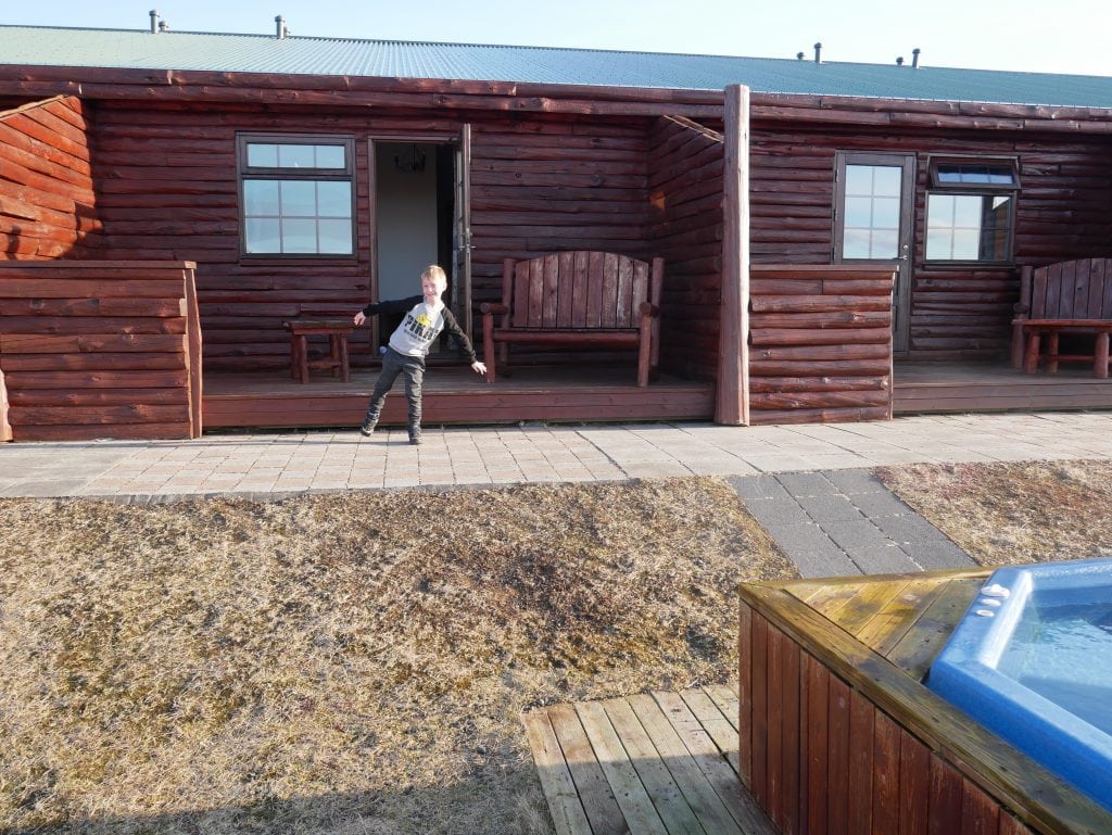 The wooden cabin style rooms at Hotel Ranga