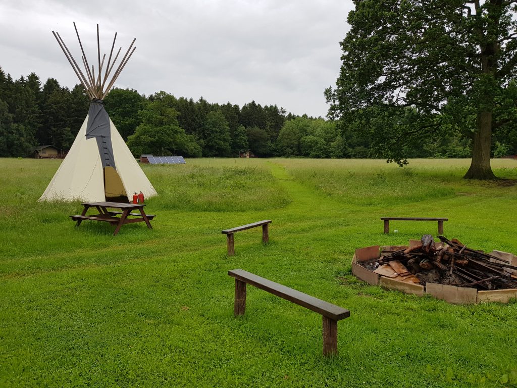 The communal camp fire area at Camp Katur