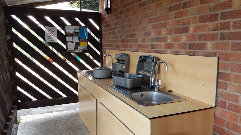 Outdoor washing up area