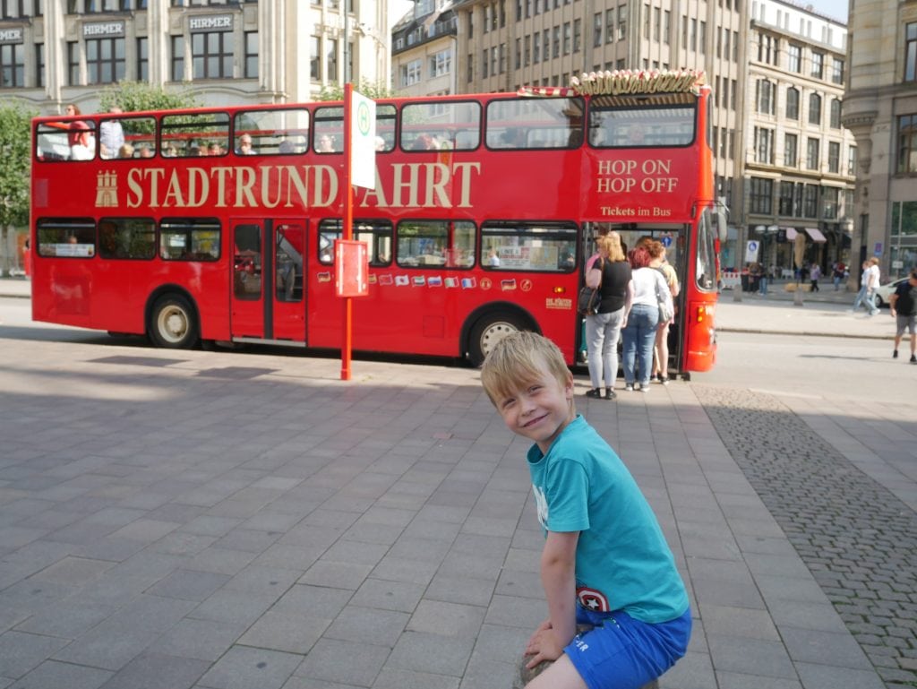 Double decker bus tour of Hamburg