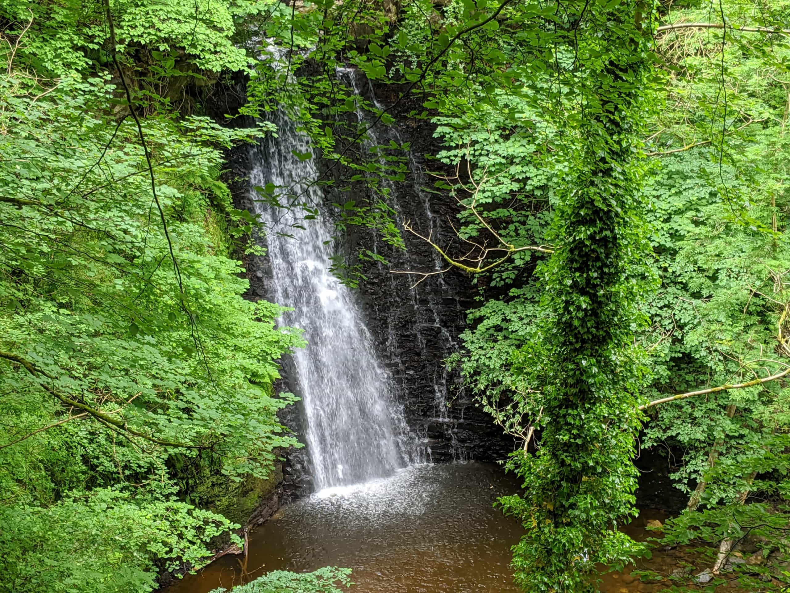 Falling Foss Waterfall view from above