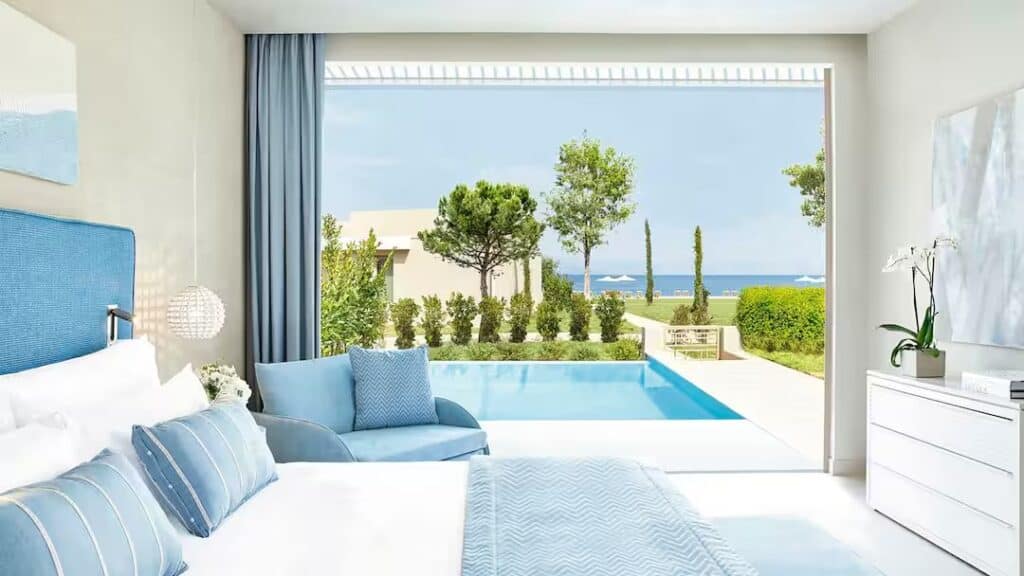 Ikos Dassia bedroom with private pool